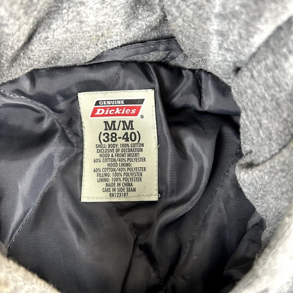 Dickies Jacket Mens Medium Gray Hooded Chore Shacket Utility Zip Snap - Picture 3 of 9